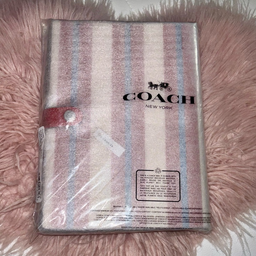 NEW Coach Coated Canvas Chalk Multi Stripe Notebook Journal Diary Agenda - Picture 6 of 15